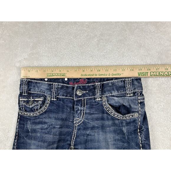 Rock and Roll Cowgirl Jeans 27x34 Rival Low Rise Boot Cut Button Flap Pockets - Picture 4 of 9